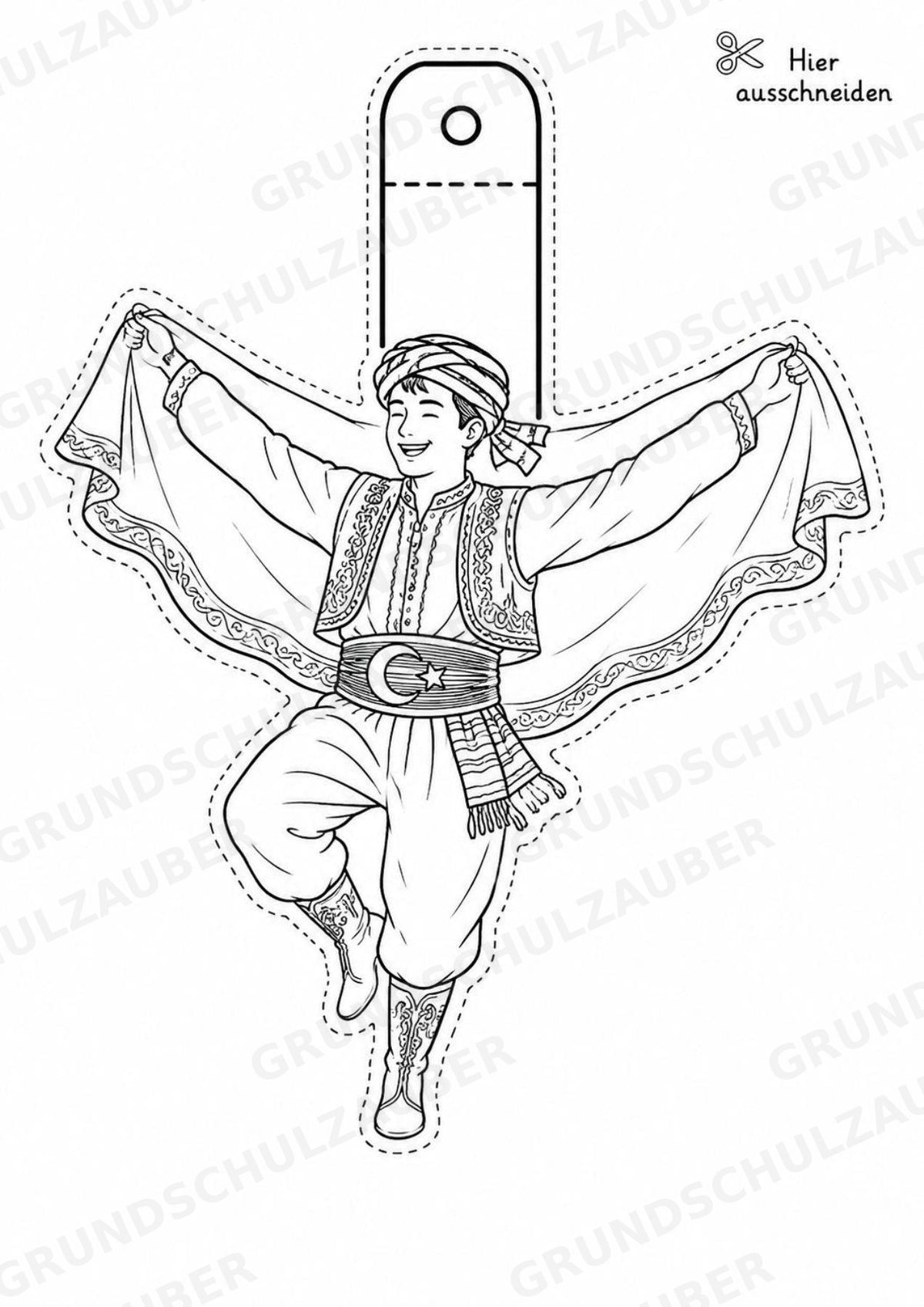 Türkei – Fensterdeko – Basteln – Ausmalbild – Ausschneiden – 15 Vorlagen – Materialseite 16