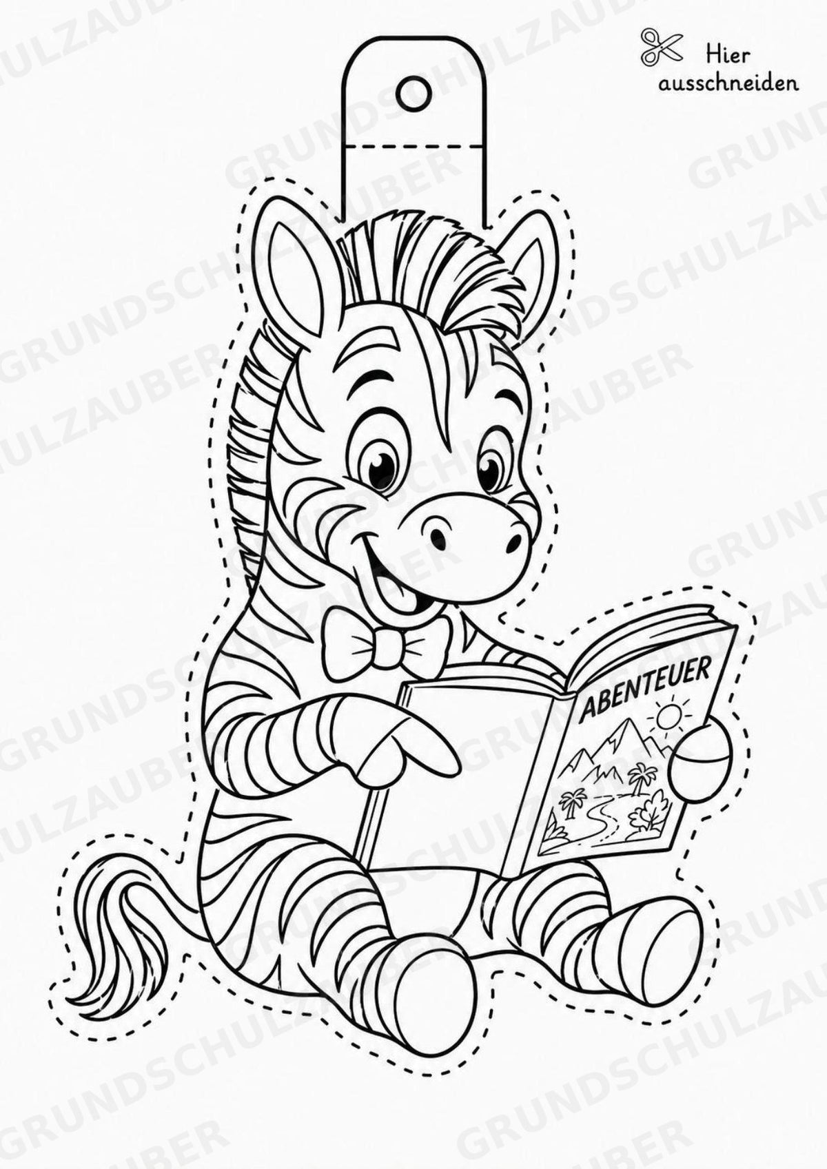 Zebra – Fensterdeko – Basteln – Ausmalbild – Ausschneiden – 15 Vorlagen – Materialseite 3