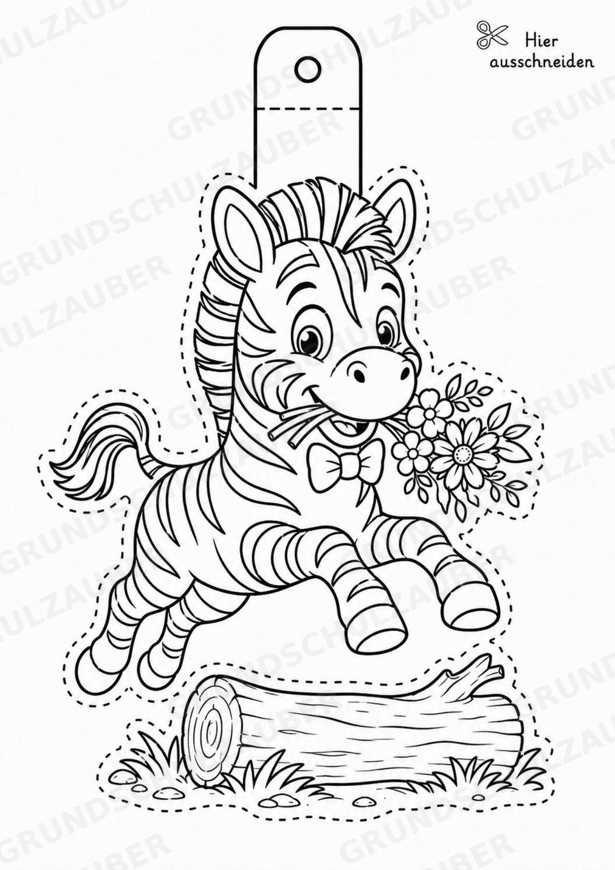 Zebra – Fensterdeko – Basteln – Ausmalbild – Ausschneiden – 15 Vorlagen – Materialseite 4