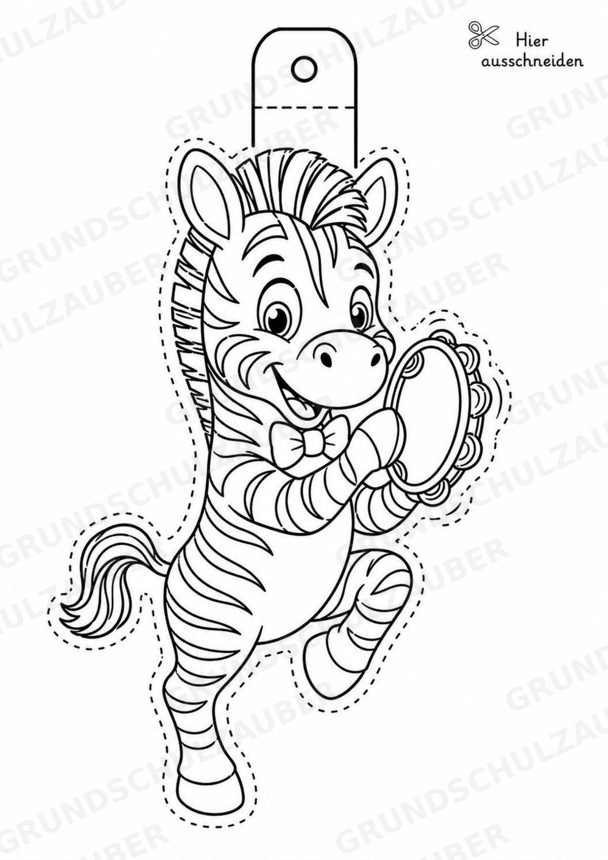 Zebra – Fensterdeko – Basteln – Ausmalbild – Ausschneiden – 15 Vorlagen – Materialseite 6