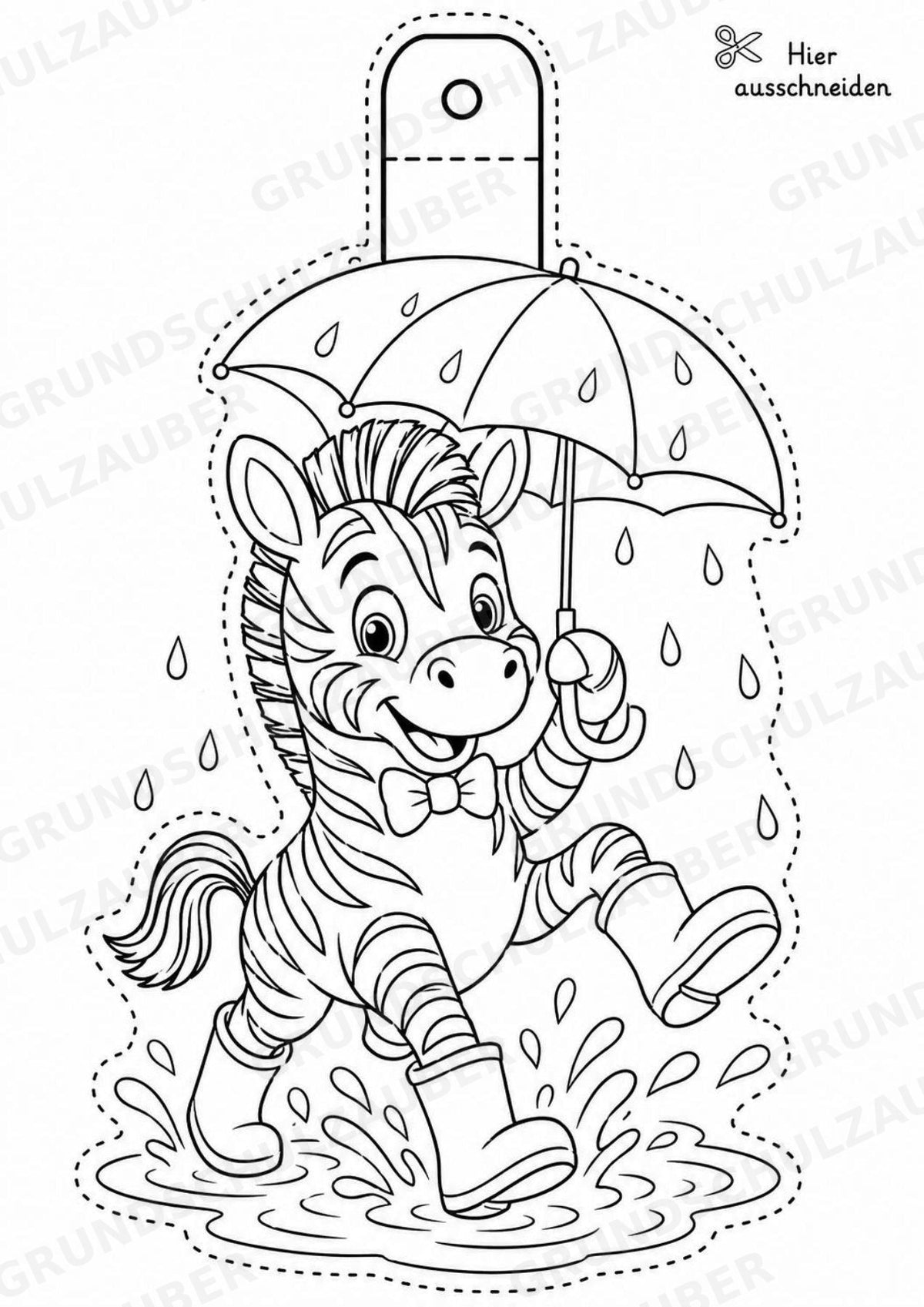 Zebra – Fensterdeko – Basteln – Ausmalbild – Ausschneiden – 15 Vorlagen – Materialseite 9