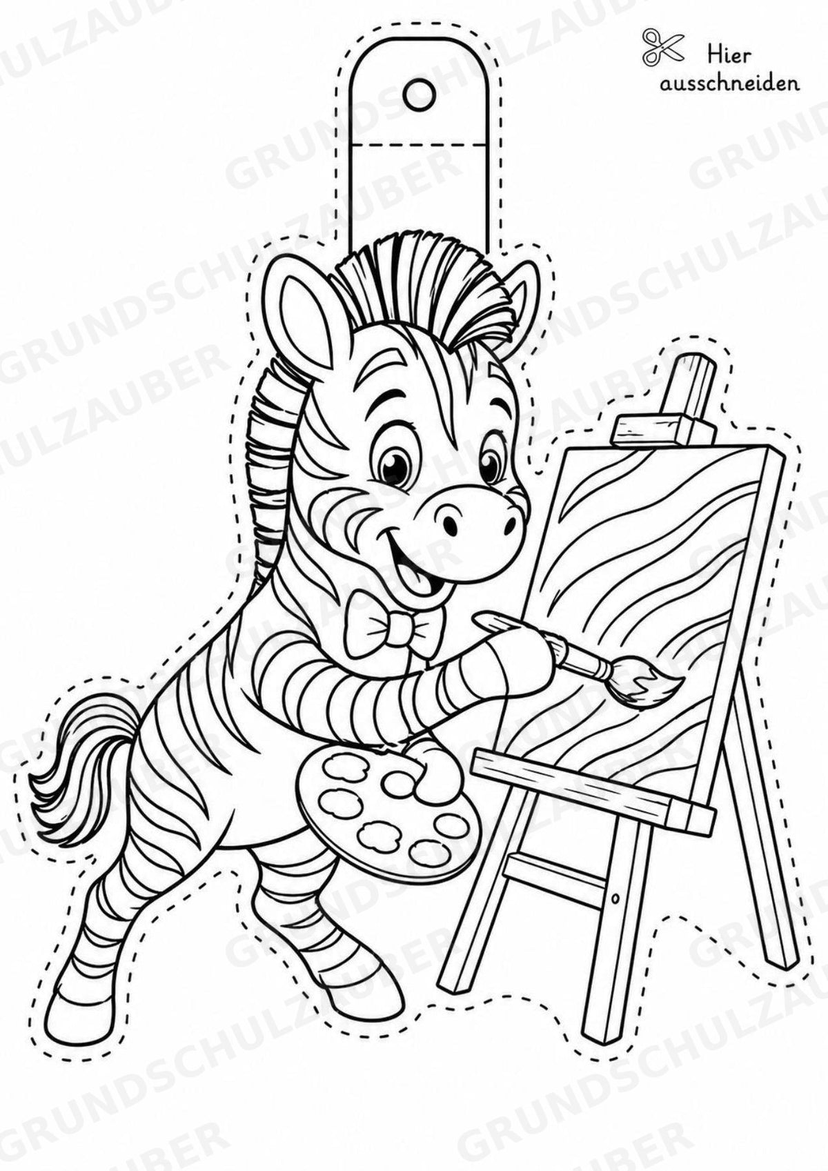 Zebra – Fensterdeko – Basteln – Ausmalbild – Ausschneiden – 15 Vorlagen – Materialseite 10