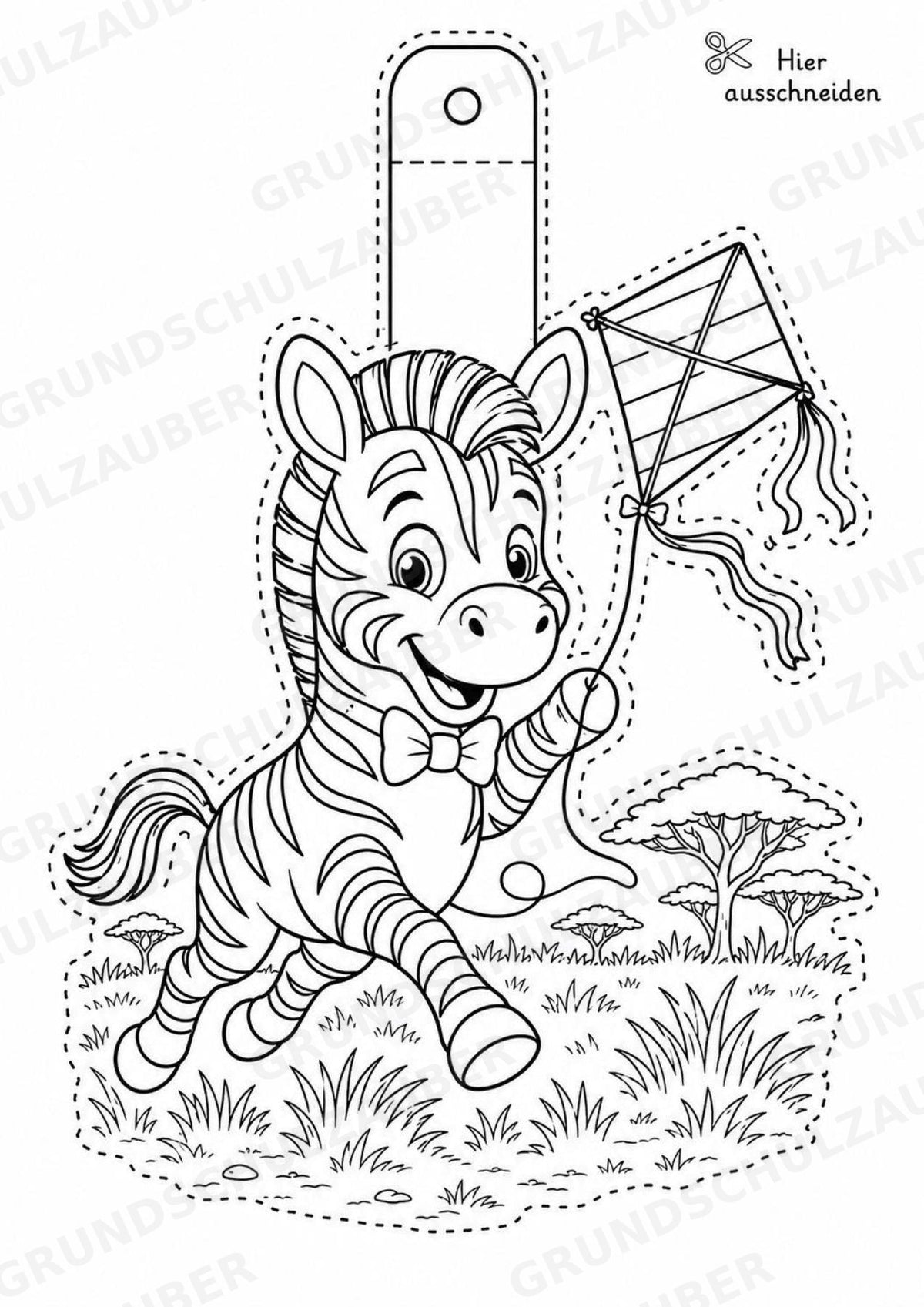 Zebra – Fensterdeko – Basteln – Ausmalbild – Ausschneiden – 15 Vorlagen – Materialseite 13