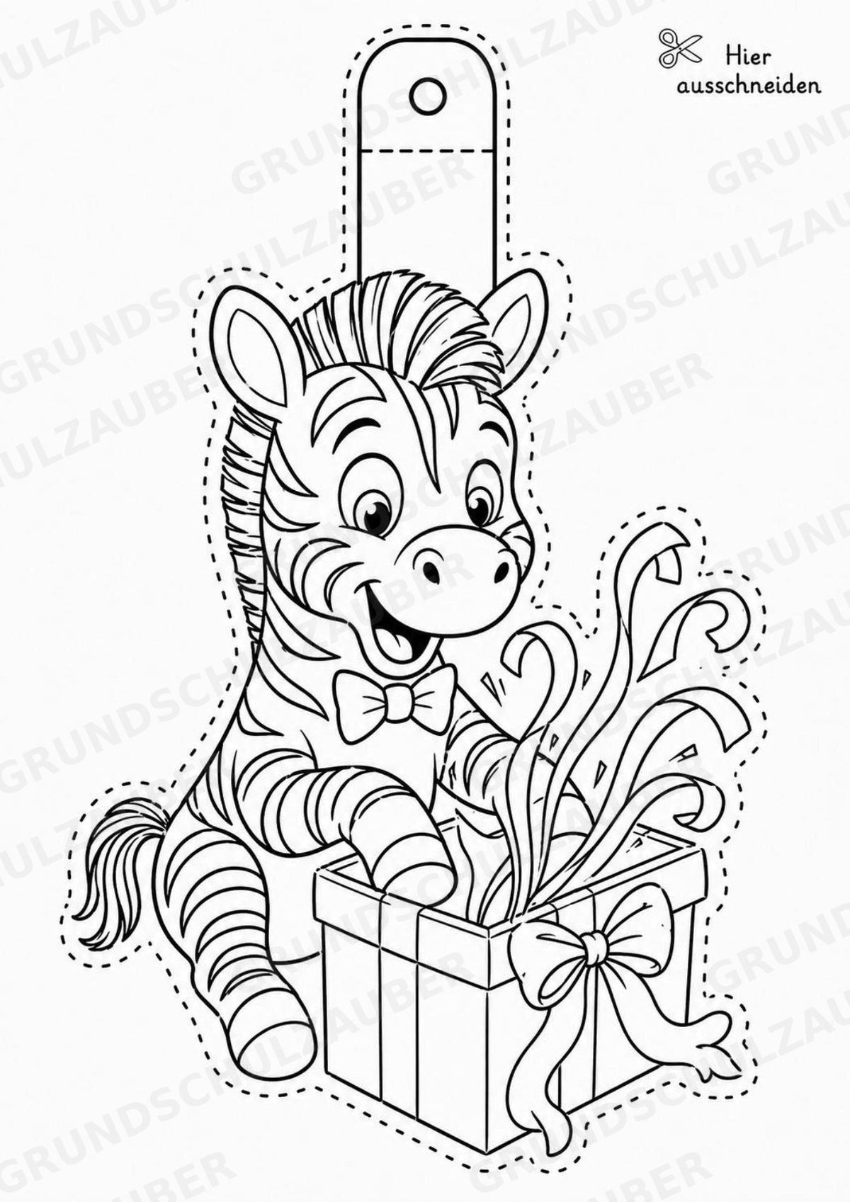 Zebra – Fensterdeko – Basteln – Ausmalbild – Ausschneiden – 15 Vorlagen – Materialseite 14