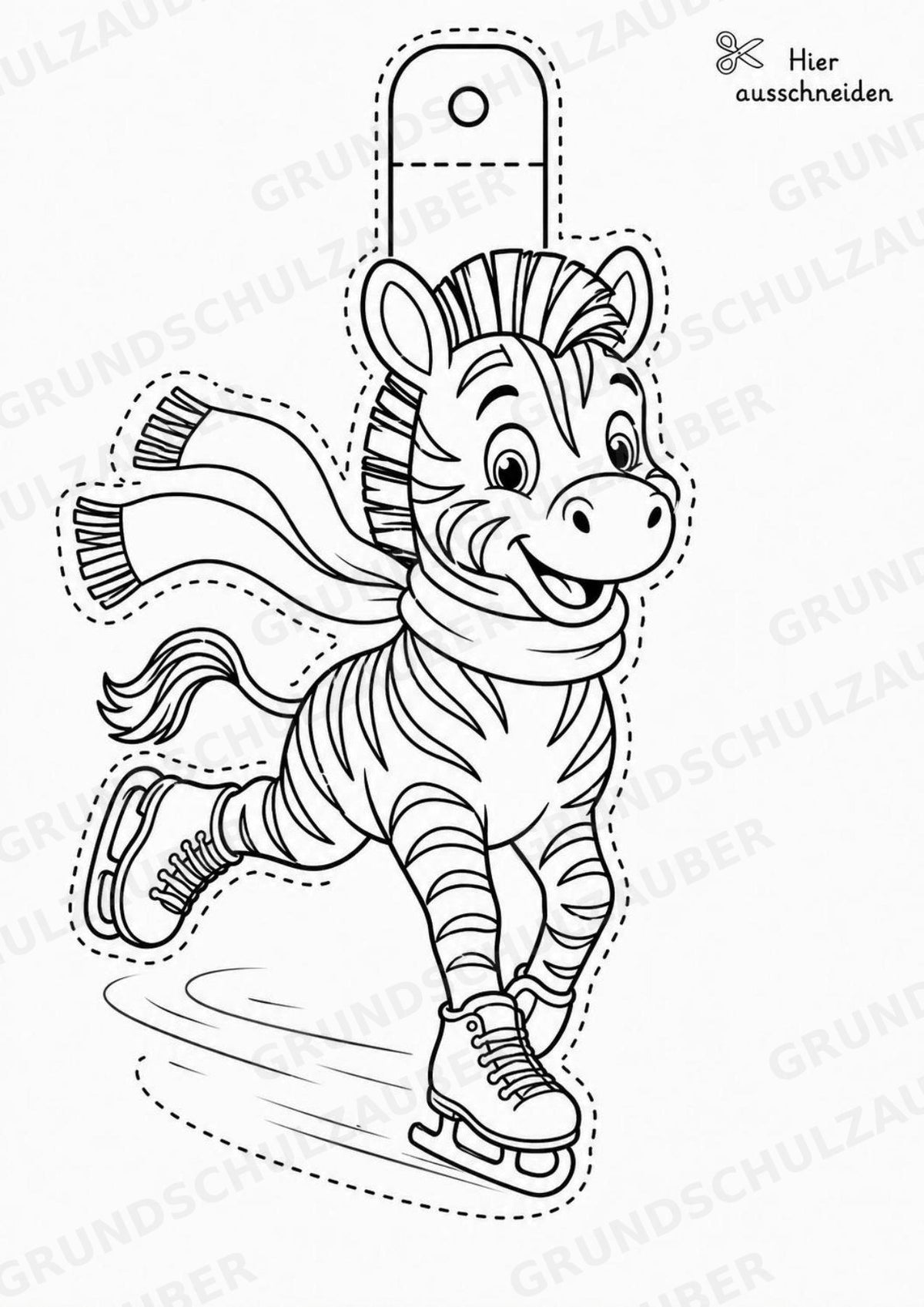 Zebra – Fensterdeko – Basteln – Ausmalbild – Ausschneiden – 15 Vorlagen – Materialseite 15