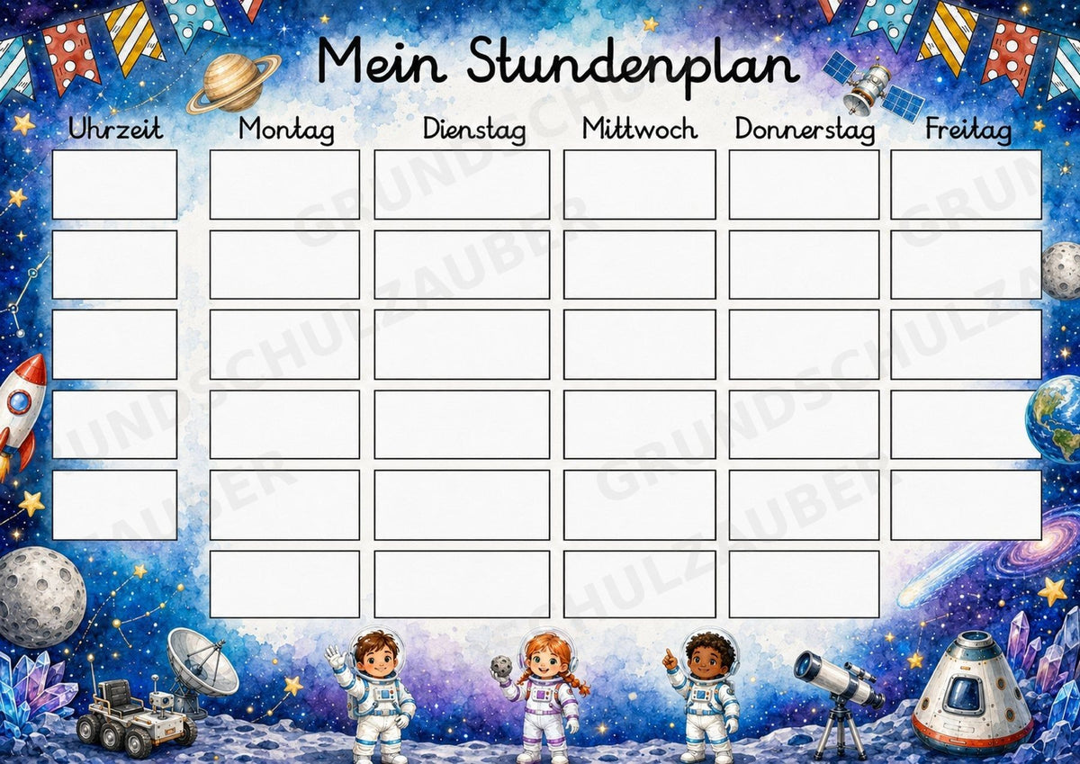 Stundenplan zur Einschulung – Materialseite 2