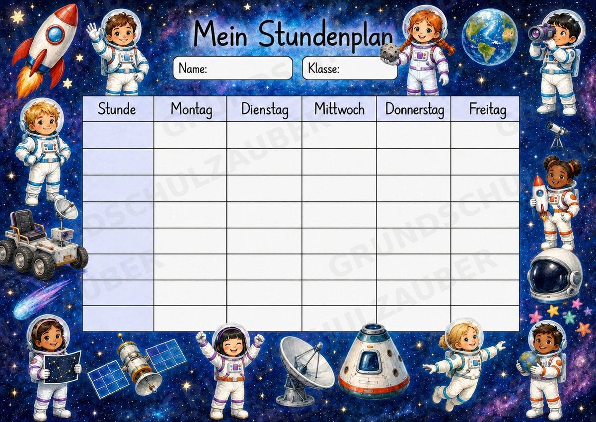 Stundenplan zur Einschulung – Materialseite 3