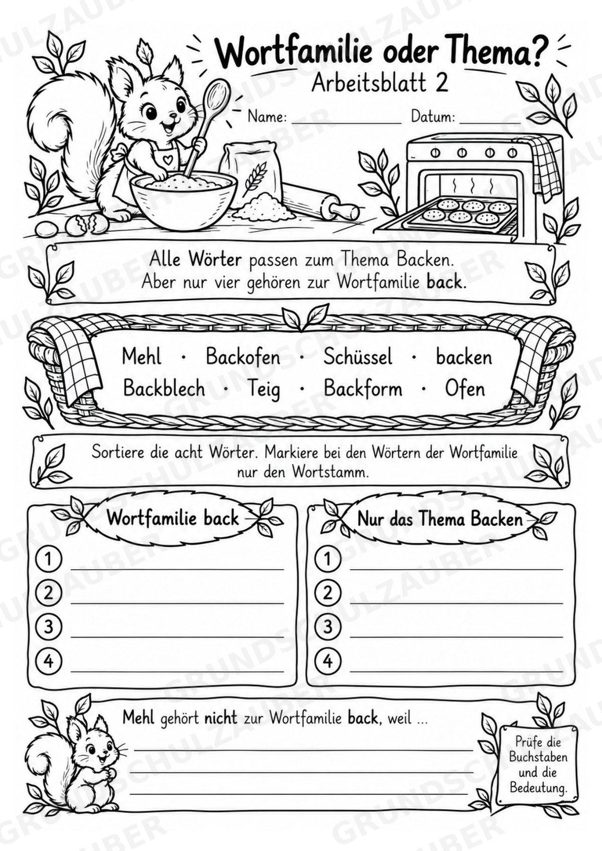 Wortfamilien-Baum: Wortstämme üben | 18 Arbeitsblätter & Klassenplakat | Deutsch Klasse 2–3 | 3-Fach Differenzierung – Materialseite 6