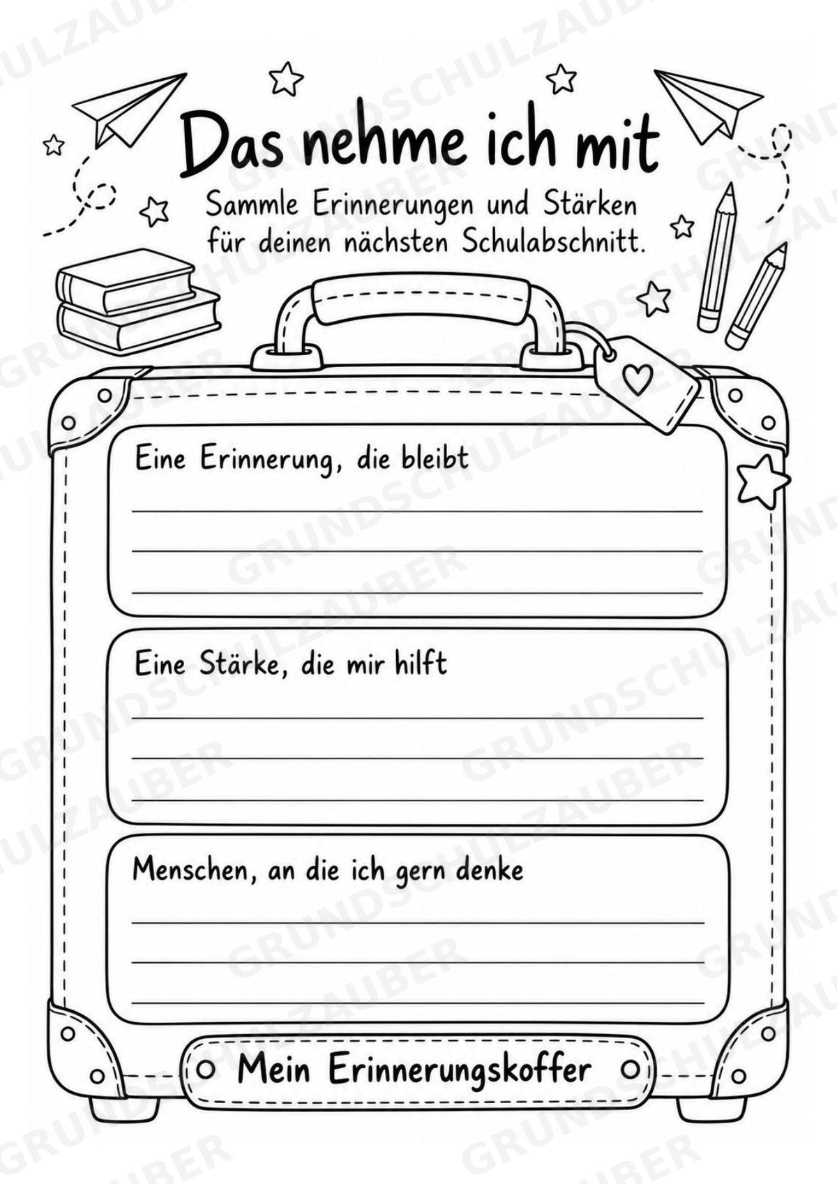 Abschiedsbuch Grundschule Klasse 4 | Erinnerungsheft mit Freundeseiten, Steckbrief und Zukunftsbrief – Materialseite 9