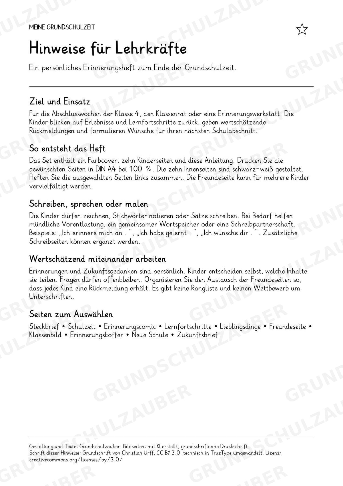 Abschiedsbuch Grundschule Klasse 4 | Erinnerungsheft mit Freundeseiten, Steckbrief und Zukunftsbrief – Materialseite 12