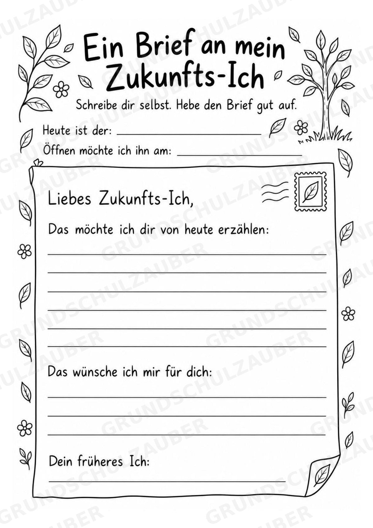 Abschiedsbuch Grundschule Klasse 4 | Gemeinsam gewachsen – Erinnerungsbaum, Freundeseiten und Mutmachkarten – Materialseite 11