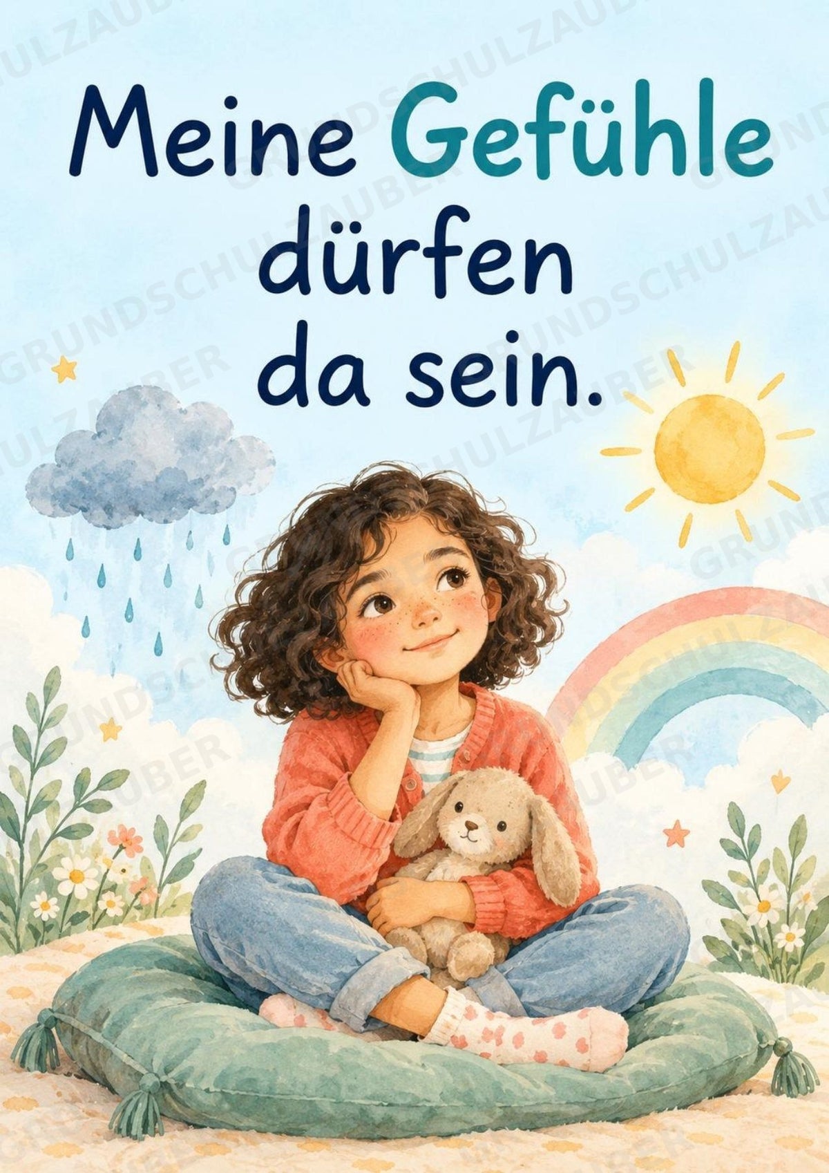 Starke Worte für jeden Tag – 10 Affirmationsposter für die Grundschule im Vektorstil – Materialseite 4