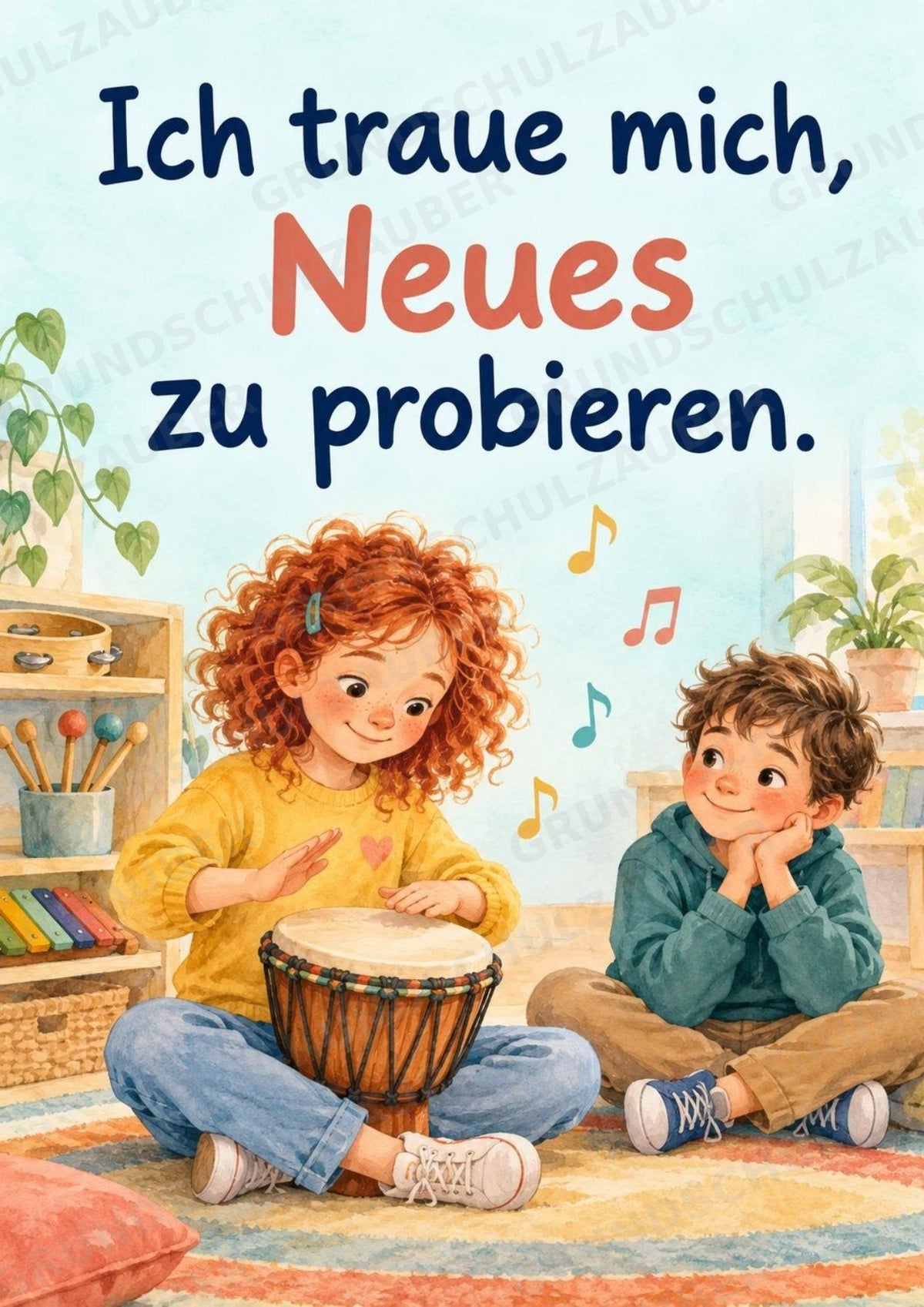 Starke Worte für jeden Tag – 10 Affirmationsposter für die Grundschule im Vektorstil – Materialseite 7