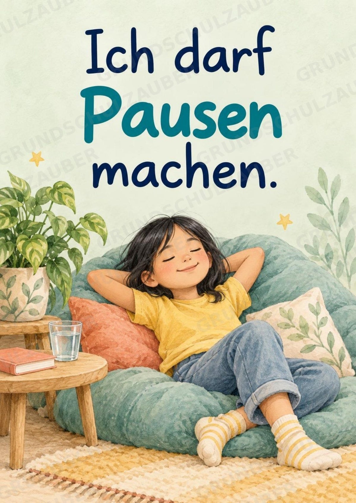 Starke Worte für jeden Tag – 10 Affirmationsposter für die Grundschule im Vektorstil – Materialseite 9