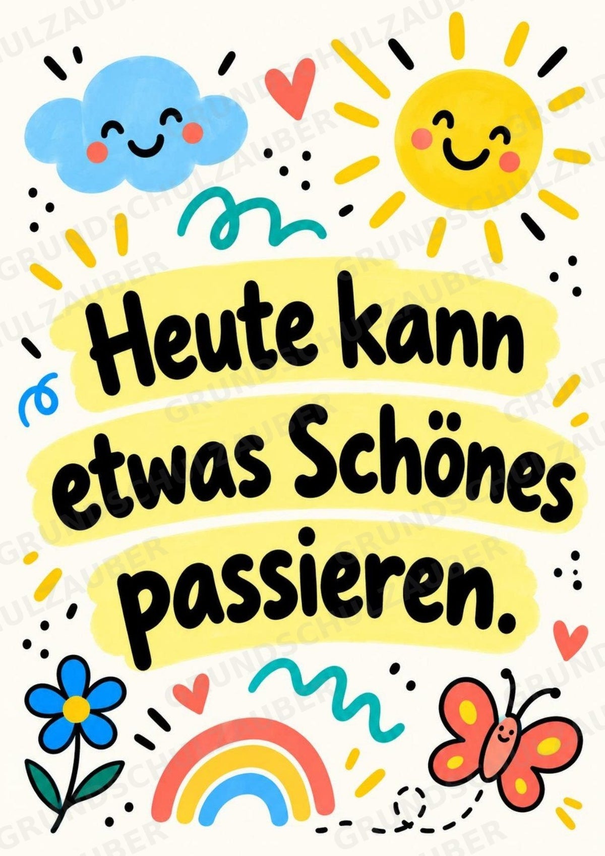 Bunte Mutmacher – 10 Affirmationsposter für die Grundschule | Positive Sprüche im Kritzelstil – Materialseite 6