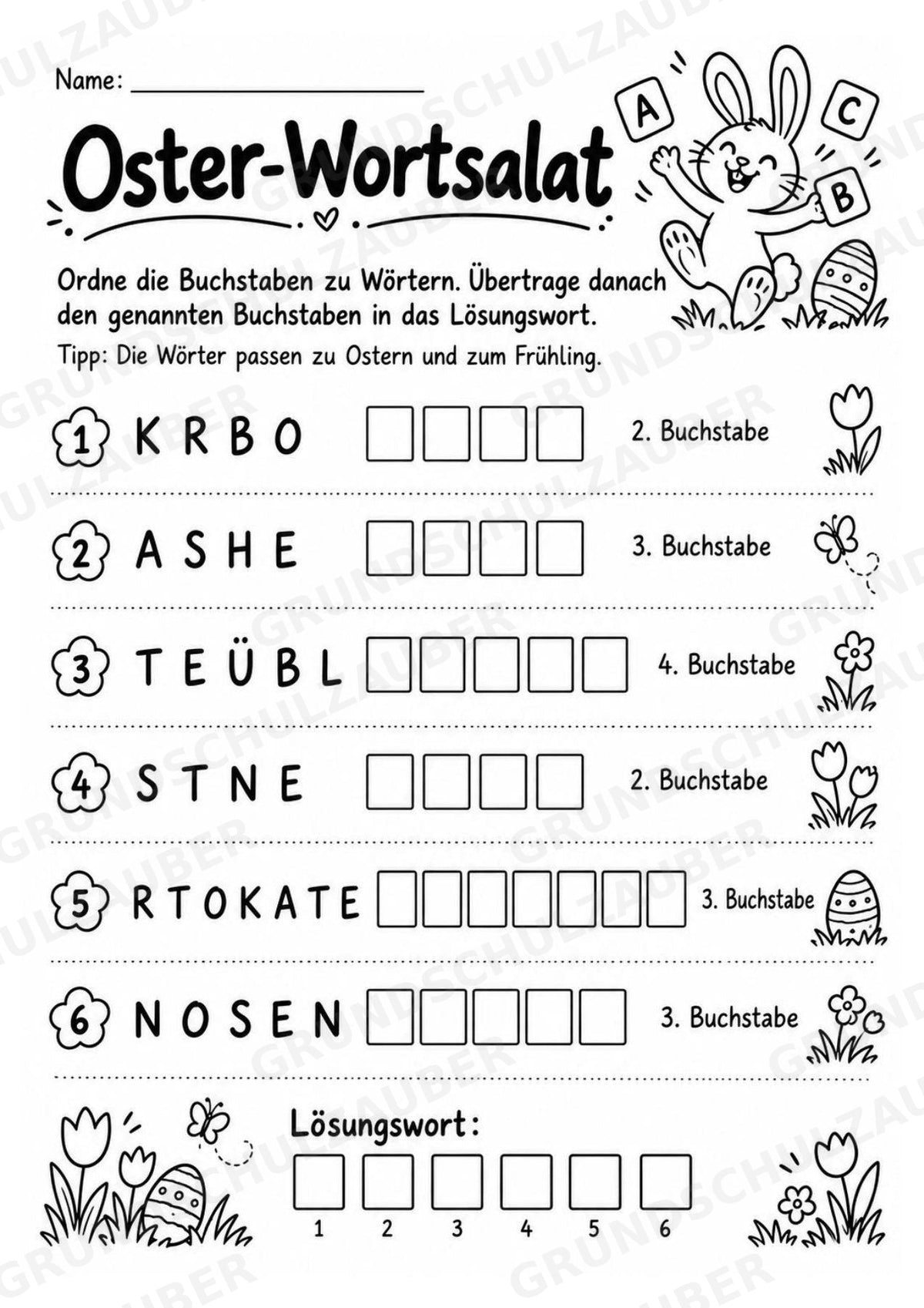 Osterrätsel für die Grundschule – 10 abwechslungsreiche Arbeitsblätter mit Lösungen – Materialseite 11