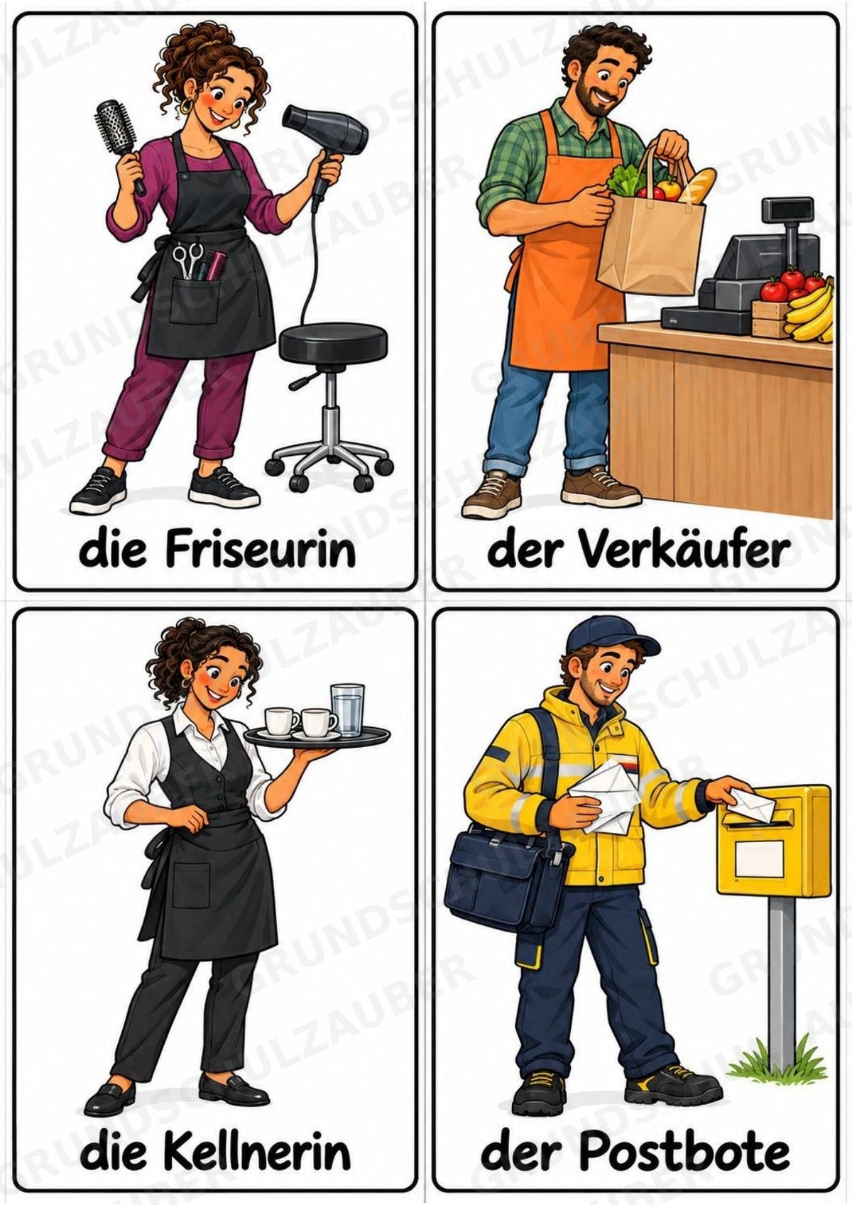 Berufe – 72 Bildkarten im A6-Format | Sachunterricht Grundschule, DaZ, Wortschatz & Sprachförderung – Materialseite 5