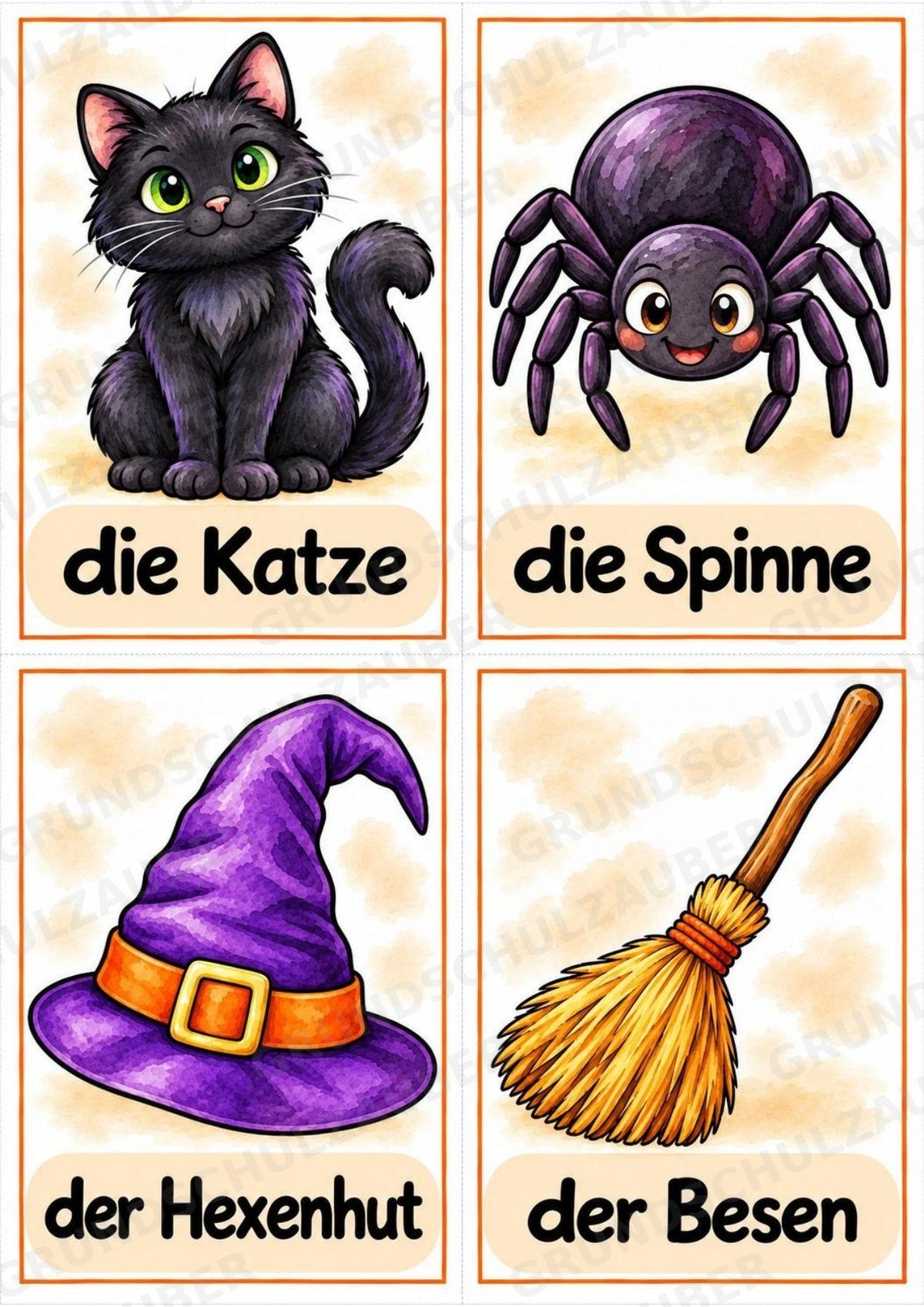 Halloween Bildkarten & Poster für die Grundschule | 10 A4-Poster + 20 A6-Karten für Wortschatz, Sprachförderung & DaZ – Materialseite 13