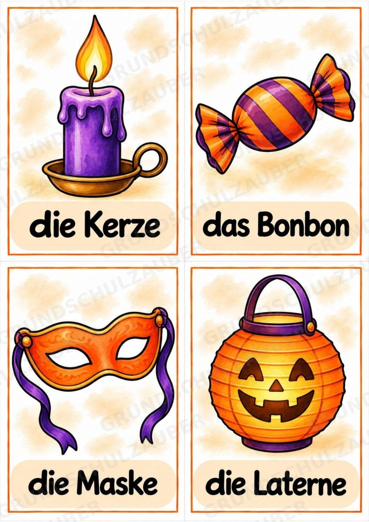 Halloween Bildkarten & Poster für die Grundschule | 10 A4-Poster + 20 A6-Karten für Wortschatz, Sprachförderung & DaZ – Materialseite 16