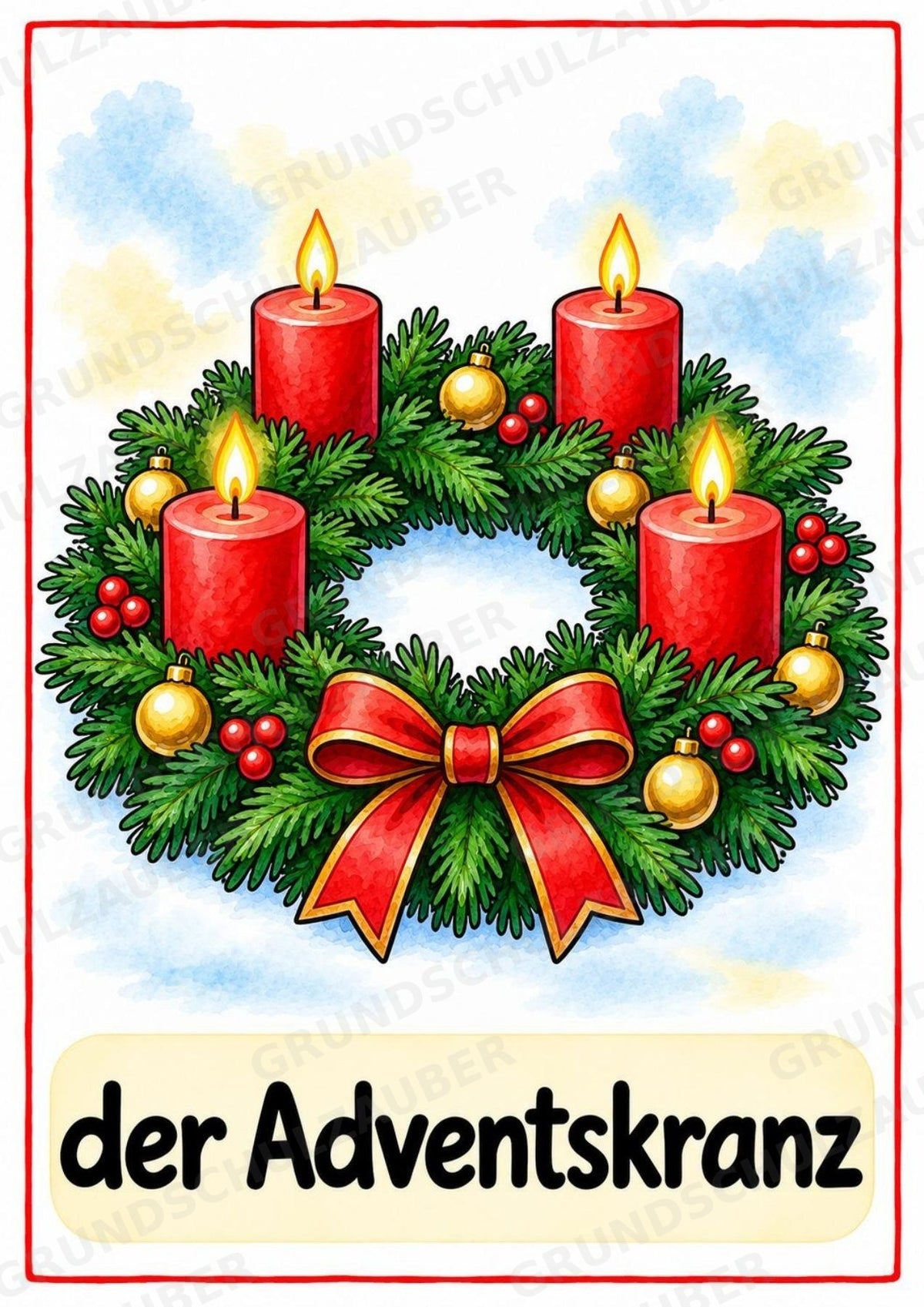 Weihnachten Bildkarten zum Ausdrucken – 10 A4-Poster & 20 A6-Karten | Wortschatz für Grundschule, Vorschule und DaZ – Materialseite 11