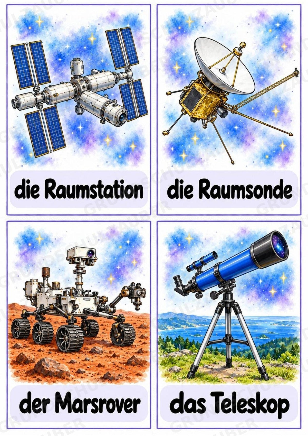 Universum & Weltraum: 30 Poster A4 + 40 Bildkarten A6 | Planeten, Sterne & Raumfahrt | Sachunterricht Grundschule & DaZ – Materialseite 40