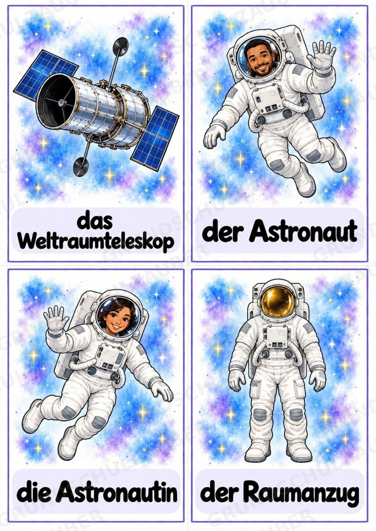 Universum & Weltraum: 30 Poster A4 + 40 Bildkarten A6 | Planeten, Sterne & Raumfahrt | Sachunterricht Grundschule & DaZ – Materialseite 41