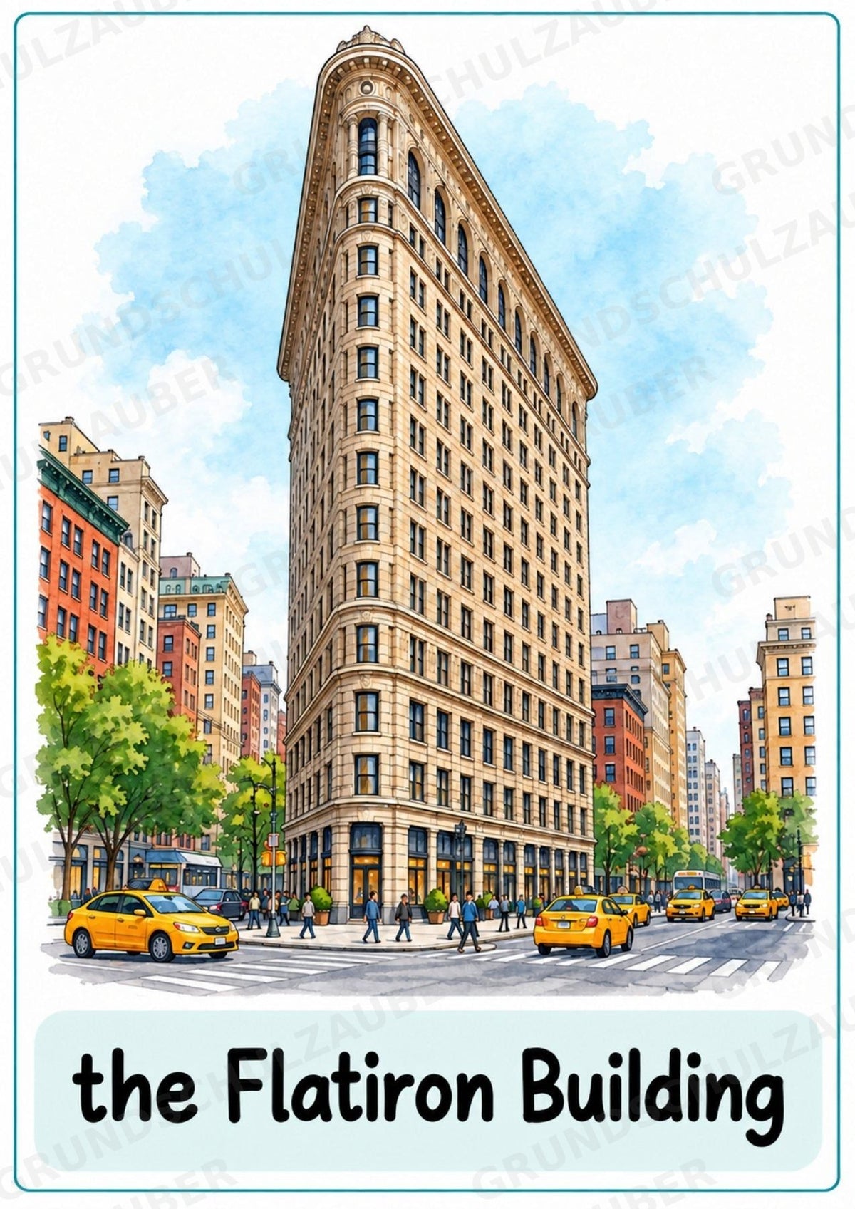 New York Poster auf Englisch – 10 Lernposter DIN A4 | Englisch Grundschule, USA & Landeskunde – Materialseite 7