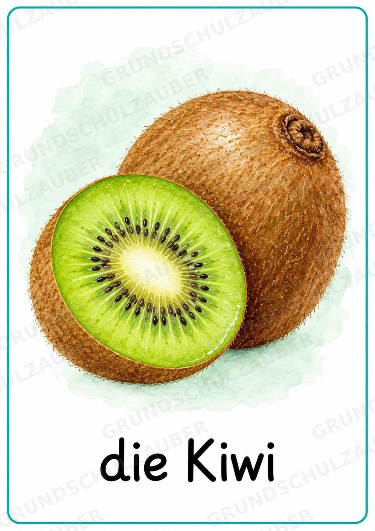Obst Poster Deutsch: 15 Lernposter DIN A4 in Grundschrift | Wortschatz, DaZ und Sachunterricht Grundschule – Materialseite 14