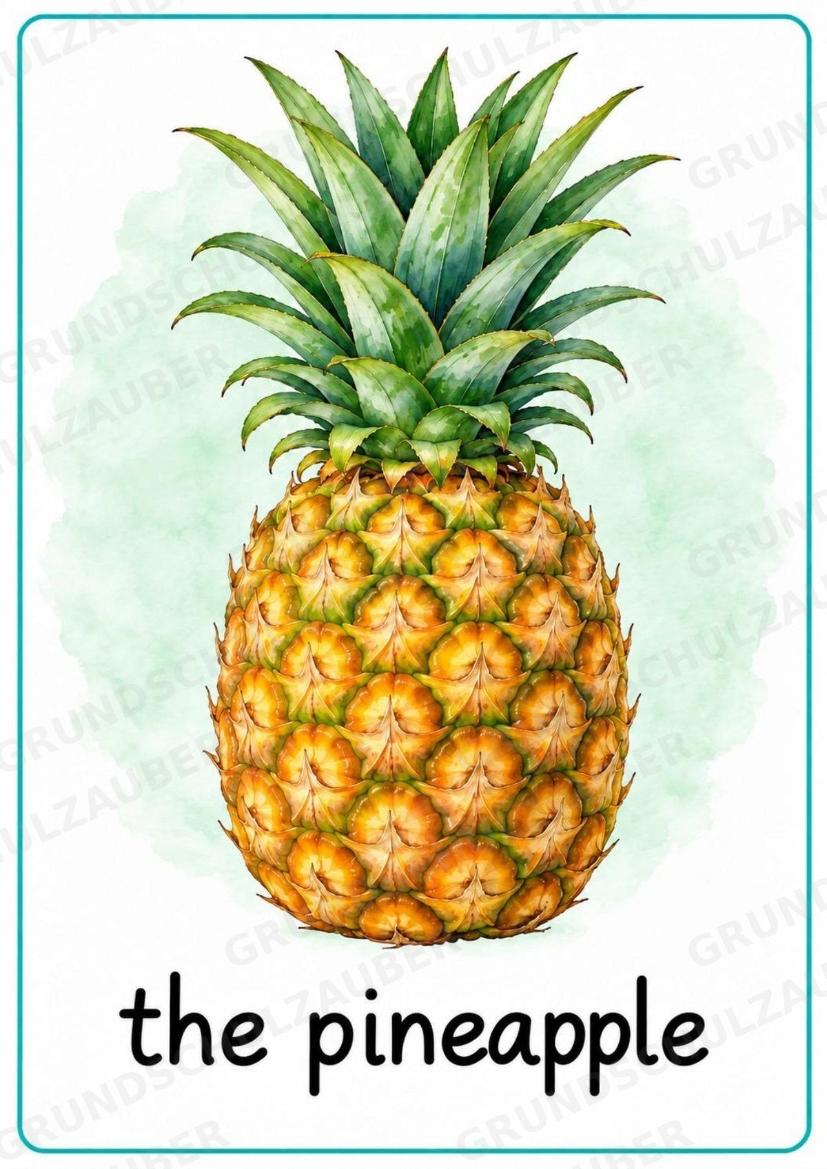 Obst Englisch: 15 Poster DIN A4 | Fruit Vocabulary und Wortschatzwand für den Englischunterricht in der Grundschule – Materialseite 15