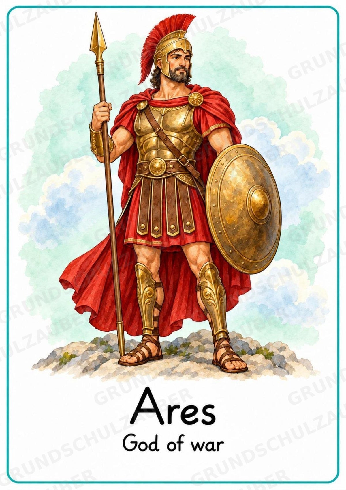 Griechische Götter Englisch: 20 Poster DIN A4 | Greek Gods and Goddesses | Mythologie für den Englischunterricht – Materialseite 9
