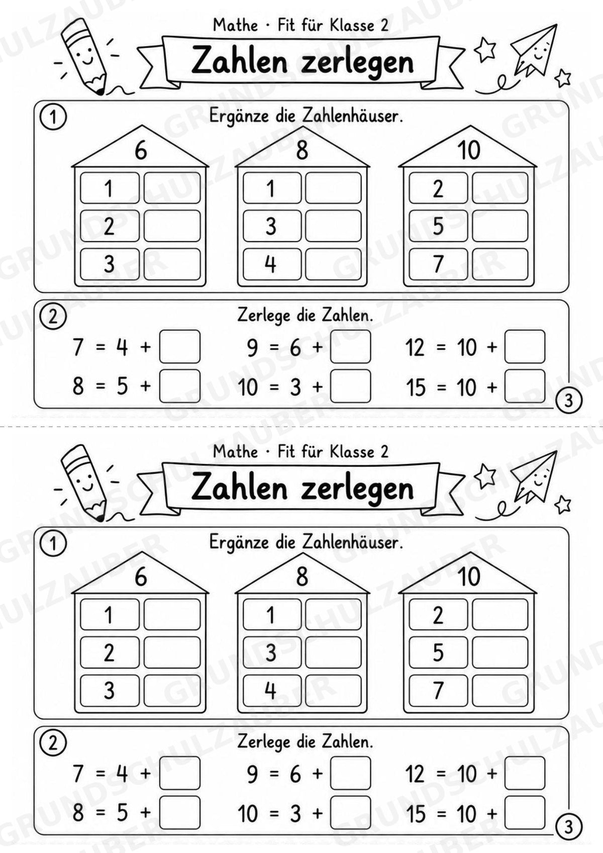 Mathe Miniheft – Fit für Klasse 2 | 20 Arbeitsblätter im Zahlenraum bis 20 – Materialseite 5