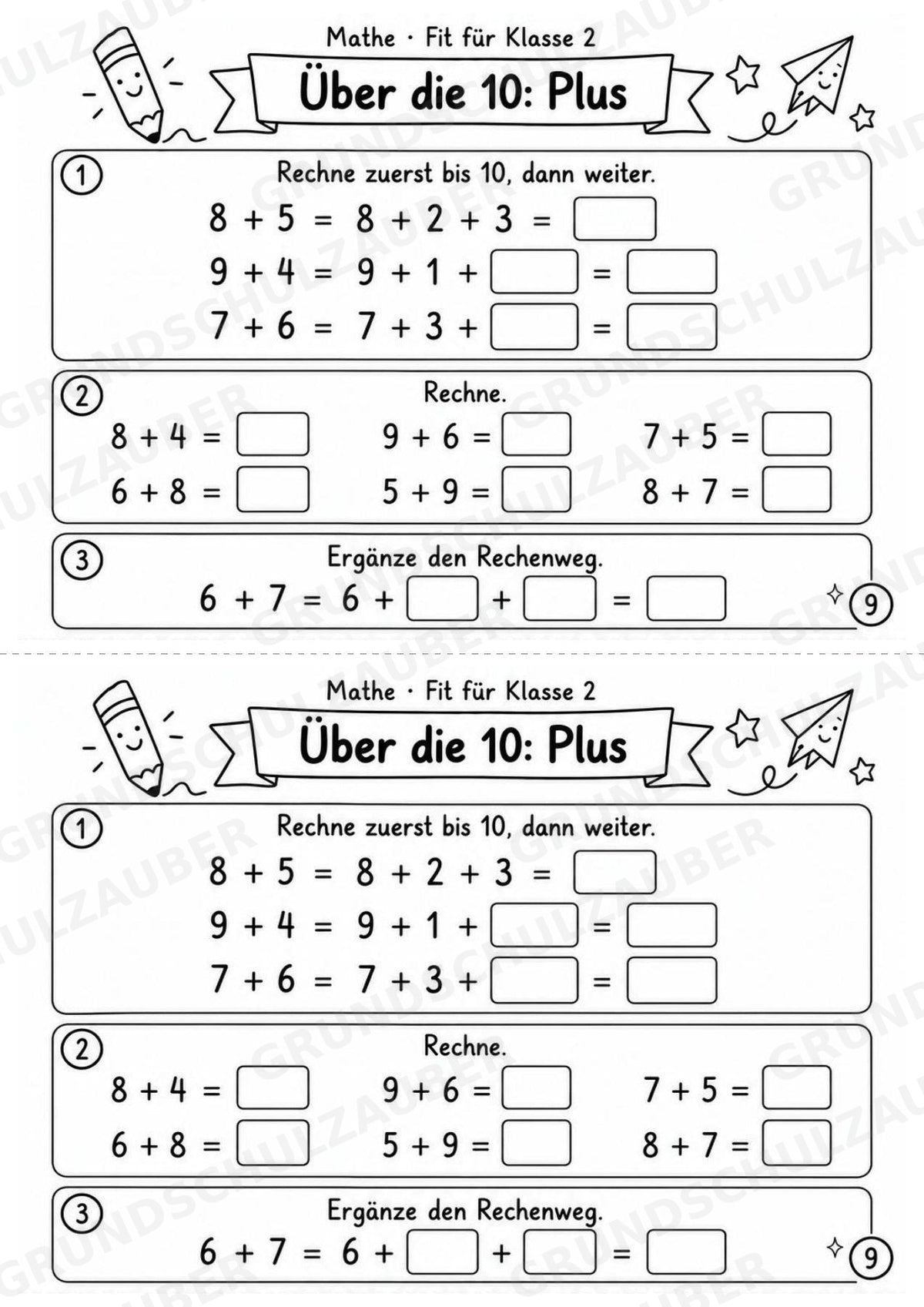 Mathe Miniheft – Fit für Klasse 2 | 20 Arbeitsblätter im Zahlenraum bis 20 – Materialseite 11