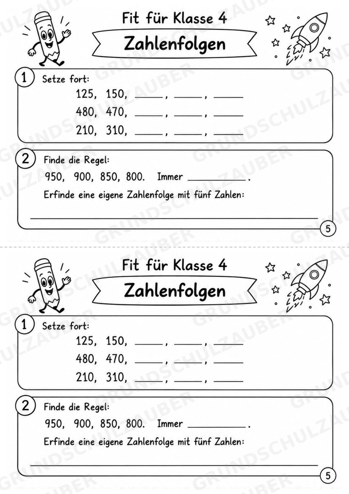 Mathe Miniheft – Fit für Klasse 4 | 20 Arbeitsblätter | Zahlenraum bis 1.000 | Schriftliche Addition und Subtraktion – Materialseite 7