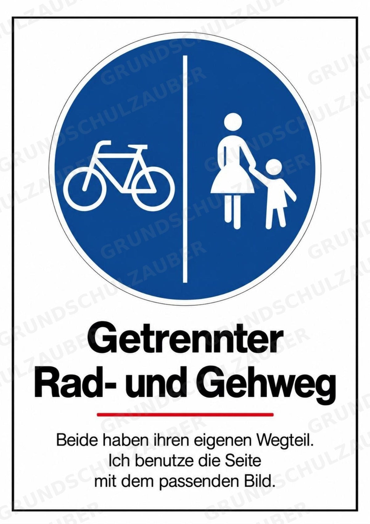 Verkehrszeichen Grundschule: 30 Poster DIN A4 | Verkehrserziehung, Schulweg und Radfahrprüfung – Materialseite 15
