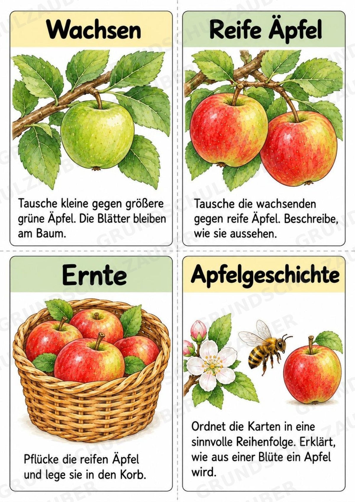 Apfelbaum XXL: Mitmachbaum zur Apfelentwicklung für Klasse 1/2 | Kamishibai – Materialseite 21