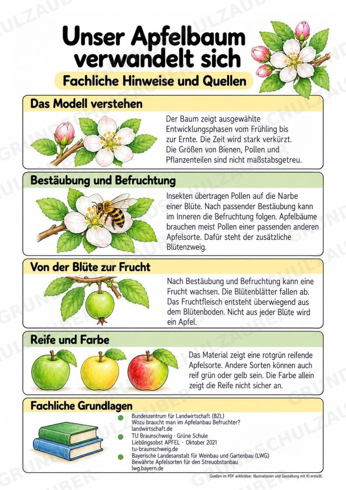 Apfelbaum XXL: Mitmachbaum zur Apfelentwicklung für Klasse 1/2 | Kamishibai – Materialseite 24