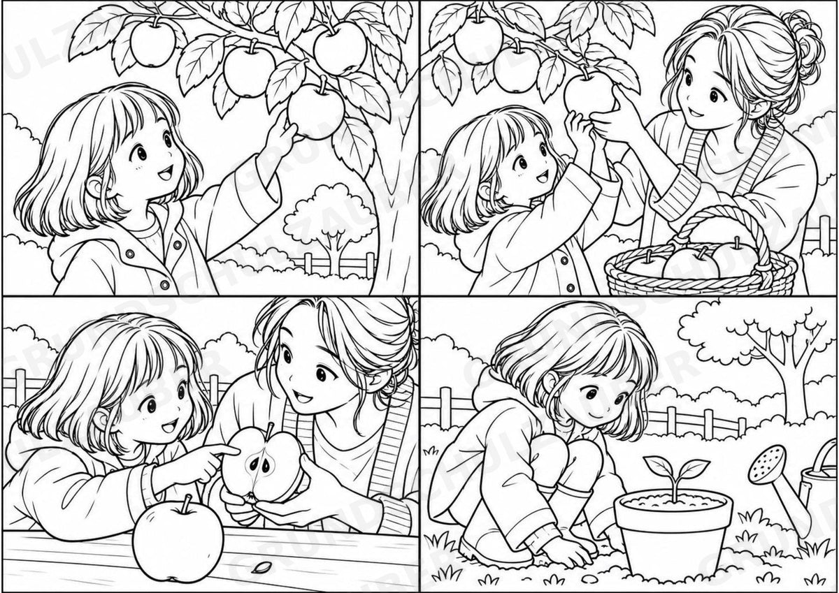 Apfeltheater basteln: Mini-Kamishibai Apfel für Klasse 1/2 | Kamishibai – Materialseite 9