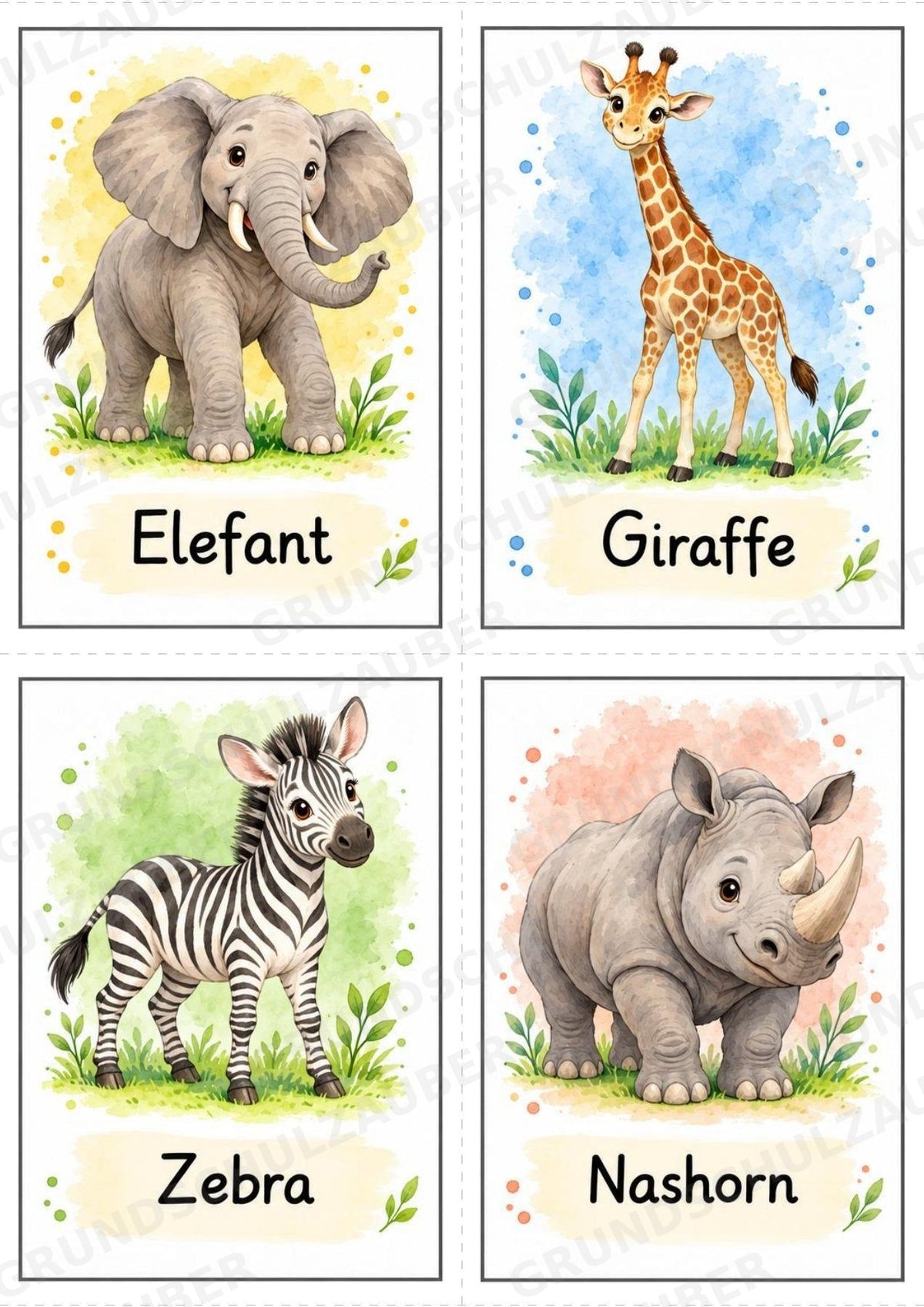 Tiere Bildkarten: 68 Karten DIN A6 | Grundschrift, Wortschatz & Sachunterricht in der Grundschule – Materialseite 10