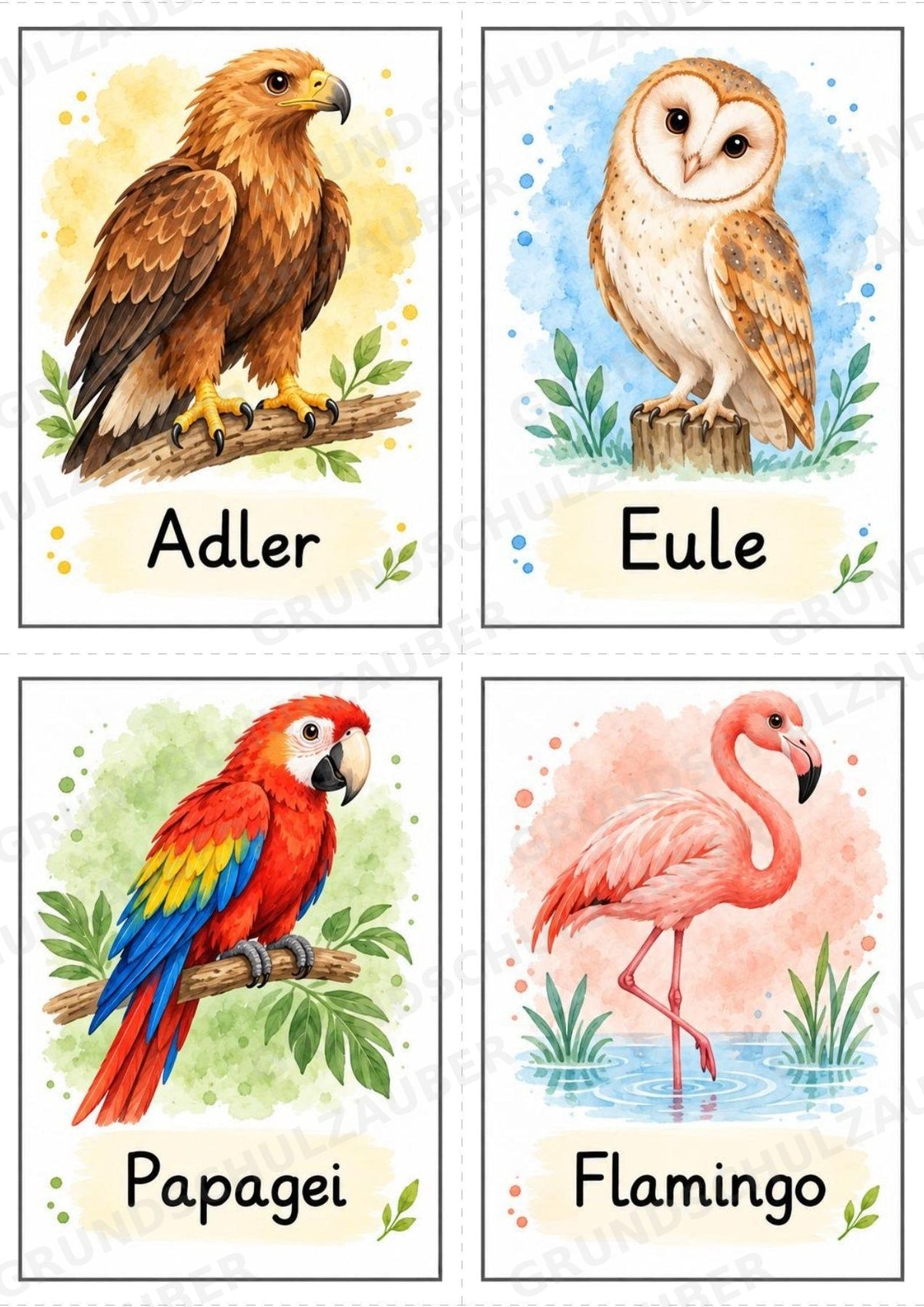 Tiere Bildkarten: 68 Karten DIN A6 | Grundschrift, Wortschatz & Sachunterricht in der Grundschule – Materialseite 16