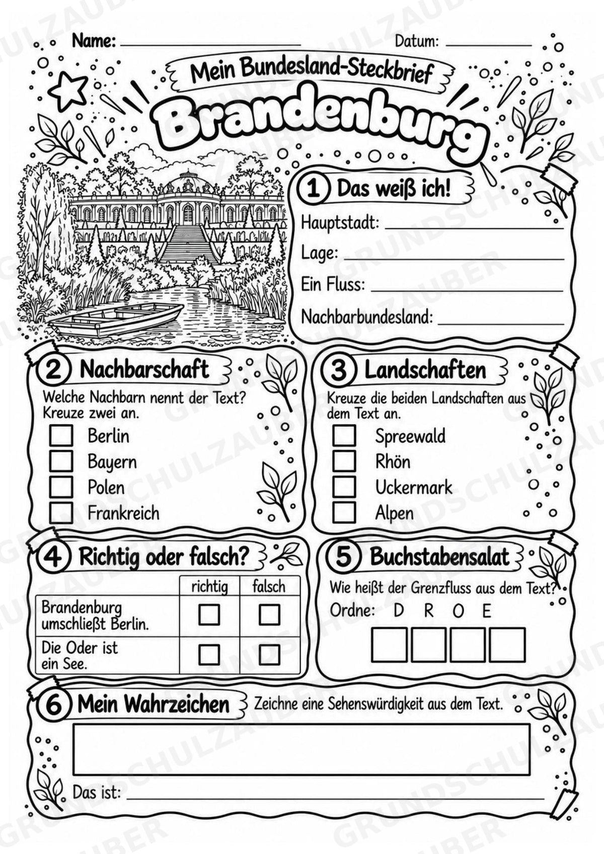 Brandenburg – Lesetext & Steckbrief | Bundesland Deutschland Grundschule – Materialseite 4