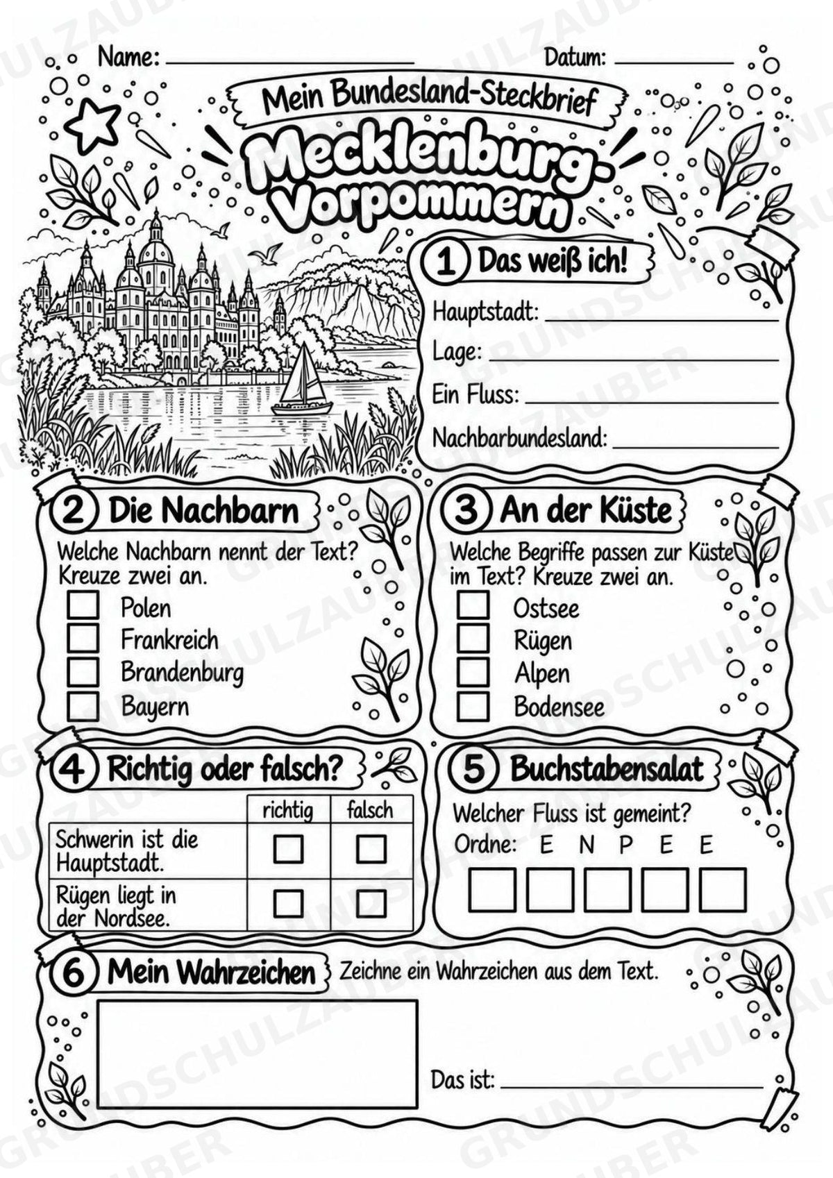 Mecklenburg-Vorpommern – Lesetext & Steckbrief | Bundesland Deutschland Grundschule – Materialseite 4
