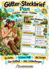 Pan – Griechische Götter: Steckbrief & Infotext | Arbeitsblätter mit Lösungen | Klasse 4–5 – Cover