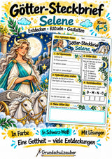 Selene – Griechische Götter: Steckbrief & Infotext | Arbeitsblätter mit Lösungen | Klasse 4–5 – Cover