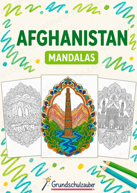 Afghanistan Mandalas Ausmalbilder – Länder und Kulturen – 15 Malvorlagen – Cover