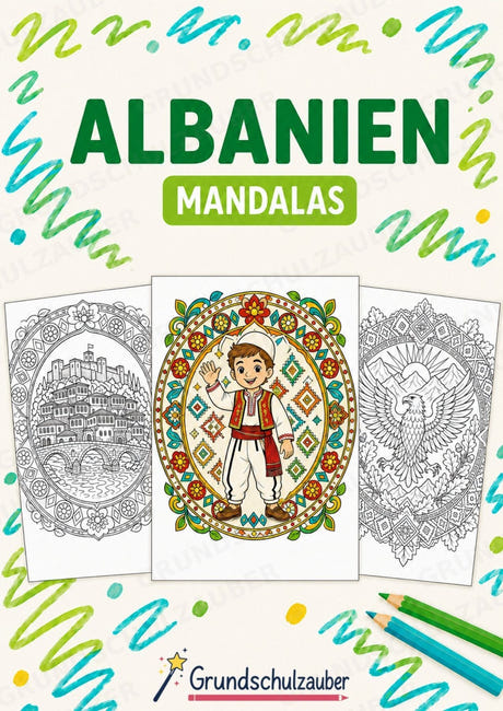Albanien Mandalas Ausmalbilder – Länder und Kulturen – 15 Malvorlagen – Cover