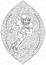 American Football Mandalas Ausmalbilder – Sport – 15 Malvorlagen – Materialseite 6