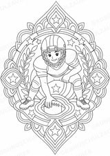 American Football Mandalas Ausmalbilder – Sport – 15 Malvorlagen – Materialseite 8