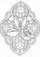 American Football Mandalas Ausmalbilder – Sport – 15 Malvorlagen – Materialseite 10