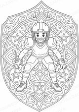 American Football Mandalas Ausmalbilder – Sport – 15 Malvorlagen – Materialseite 11