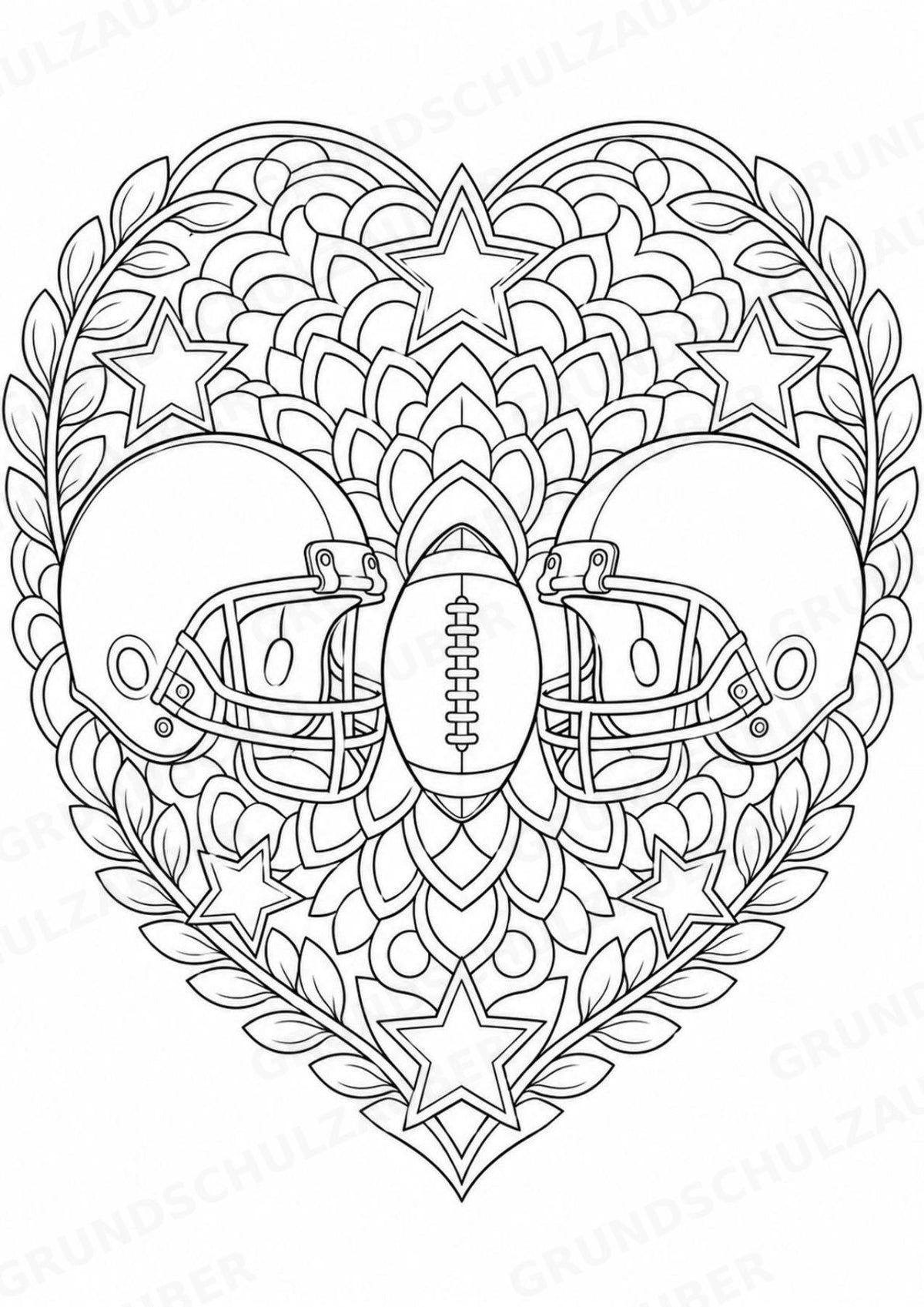 American Football Mandalas Ausmalbilder – Sport – 15 Malvorlagen – Materialseite 13